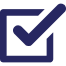 Checked checkbox icon indicating a completed task or confirmed selection, blue on dark background