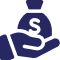 Hand holding a money bag with a dollar sign, representing payment or finance