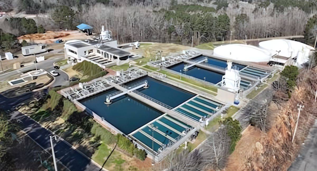 Aerial view of Birmingham Water Works facility for lead testing in your water.